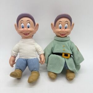 Applause‎ Disney Snow White Seven Dwarfs Dopey Lot Of 2 Figure Plush Toys